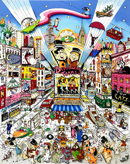 Broadway Toons DE 1995 3-D Serigraph 35x30 by Charles Fazzino