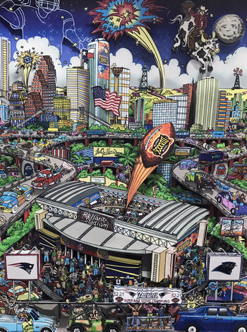 Patriots Super Bowl XXXVIII 3-D Serigraph 2004 Limited Edition Print - Charles Fazzino