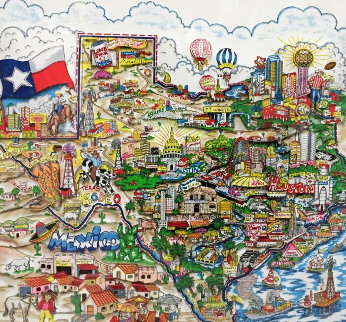 A Taste of Texas 3-D 2005 Limited Edition Print - Charles Fazzino A Taste of Texas 3-D 2005 Limited Edition Print - Charles Fazzino