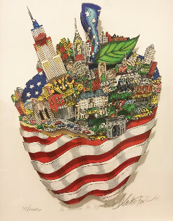 As American As Apple Pie! 3-D 2002 Limited Edition Print - Charles Fazzino As American As Apple Pie! 3-D 2002 Limited Edition Print - Charles Fazzino