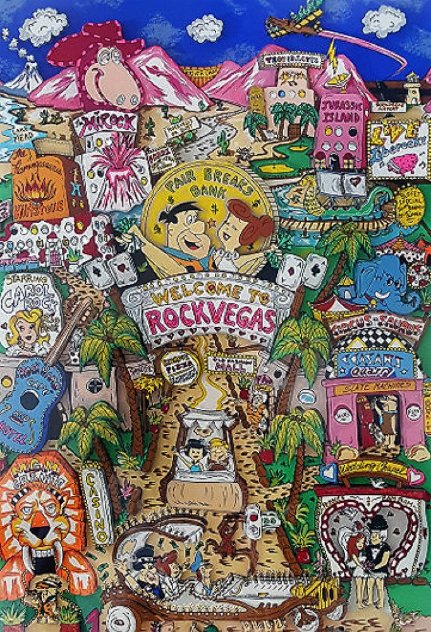 Welcome to Rock Vegas 3-D 1995 Limited Edition Print by Charles Fazzino