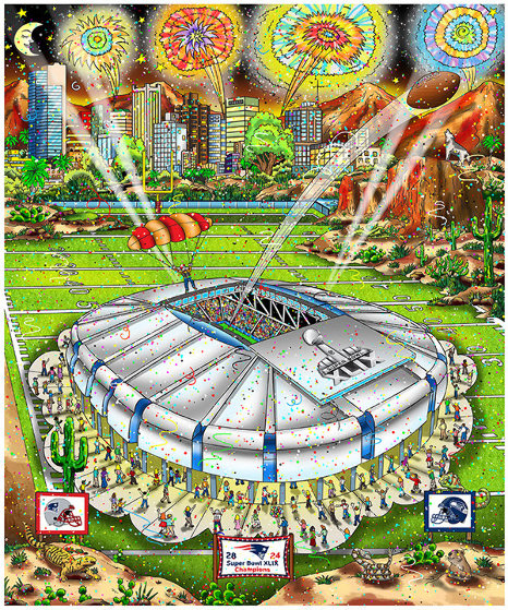 Patriots Suberbowl XLIX (Arizona) 2014 Limited Edition Print by Charles Fazzino Patriots Suberbowl XLIX (Arizona) 2014 Limited Edition Print by Charles Fazzino