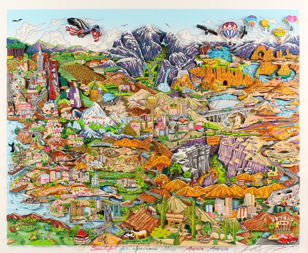 O Beautiful For Spacious Skies of America 2012 3-D Limited Edition Print by Charles Fazzino O Beautiful For Spacious Skies of America 2012 3-D Limited Edition Print by Charles Fazzino