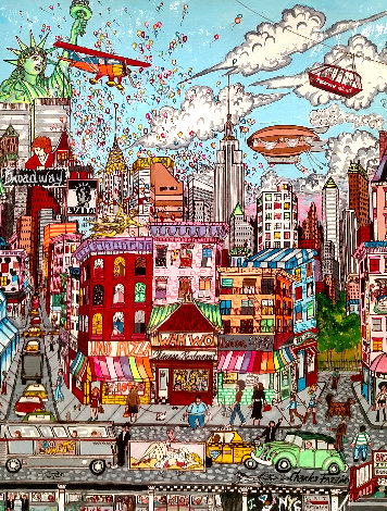 Beautiful Day in NYC 1986 Original Painting - Charles Fazzino