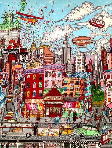 Beautiful Day in NYC 1986 Original Painting by Charles Fazzino