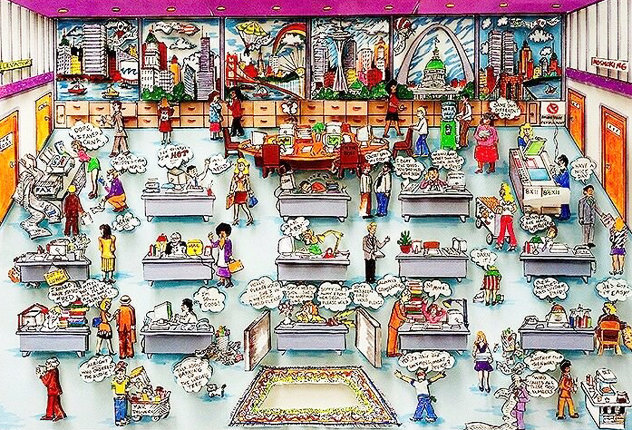 9 to 5  1994 3-D Limited Edition Print by Charles Fazzino
