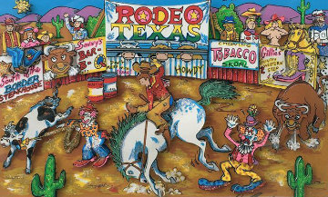 Rodeo Round Up 3-D Limited Edition Print - Charles Fazzino
