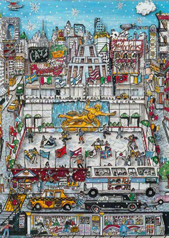 Rockefeller Center 3-D 1991 - New York - NYC Limited Edition Print - Charles Fazzino