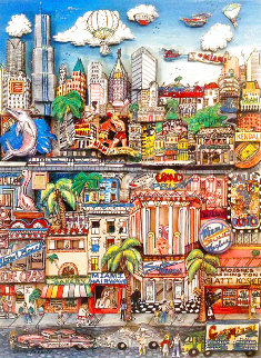 Miami Heat 3-D, Drawing on Verso Limited Edition Print - Charles Fazzino Miami Heat 3-D, Drawing on Verso Limited Edition Print - Charles Fazzino