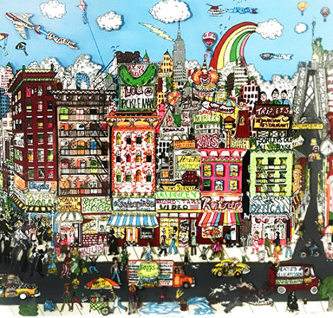 Dancing on Delancey  3-D 1990 - NYC - New York Limited Edition Print - Charles Fazzino