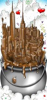 A Melting Pot of Chocolate NYC 3-D 2016 Limited Edition Print - Charles Fazzino A Melting Pot of Chocolate NYC 3-D 2016 Limited Edition Print - Charles Fazzino