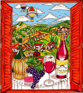 Italian Suite: Il Buon Vino Della Toscana 3-D 2006 Limited Edition Print - Charles Fazzino Italian Suite: Il Buon Vino Della Toscana 3-D 2006 Limited Edition Print - Charles Fazzino