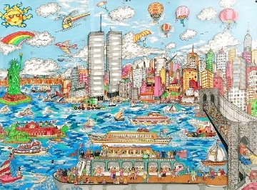 Gateway to New York (Twin Towers) AP 3-D 1993 Limited Edition Print - Charles Fazzino Gateway to New York (Twin Towers) AP 3-D 1993 Limited Edition Print - Charles Fazzino