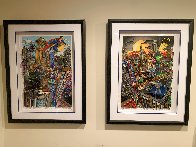 Batman Rules the Night, and Superman Saves the Day, Set of 2 Prints 2016 3-D w Crystals Limited Edition Print by Charles Fazzino - 1