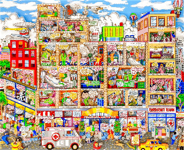 Take Two and Call Me in the Morning 3-D Limited Edition Print - Charles Fazzino Take Two and Call Me in the Morning 3-D Limited Edition Print - Charles Fazzino