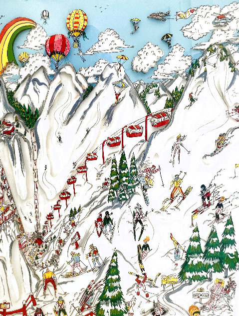 Ski, Ski, Ski 1990 3-D Limited Edition Print by Charles Fazzino