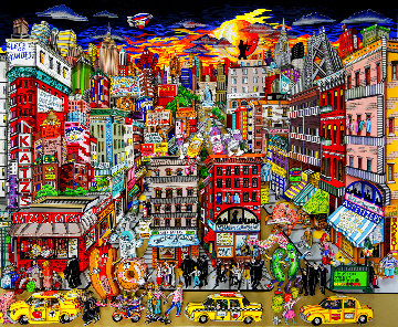 Fahklumpt and Famished in this Meshuganeh City, NYC 2015 3-D Limited Edition Print - Charles Fazzino