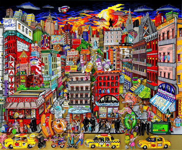Fahklumpt and Famished in this Meshuganeh City, NYC 2015 3-D Limited Edition Print by Charles Fazzino