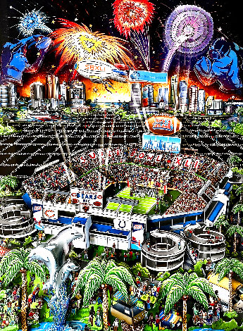 Super Bowl XLI - Miami 2006  - Florida - Football Limited Edition Print - Charles Fazzino