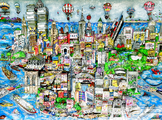 World Loves NYC 1999 Limited Edition PR 3-D Serigraph by