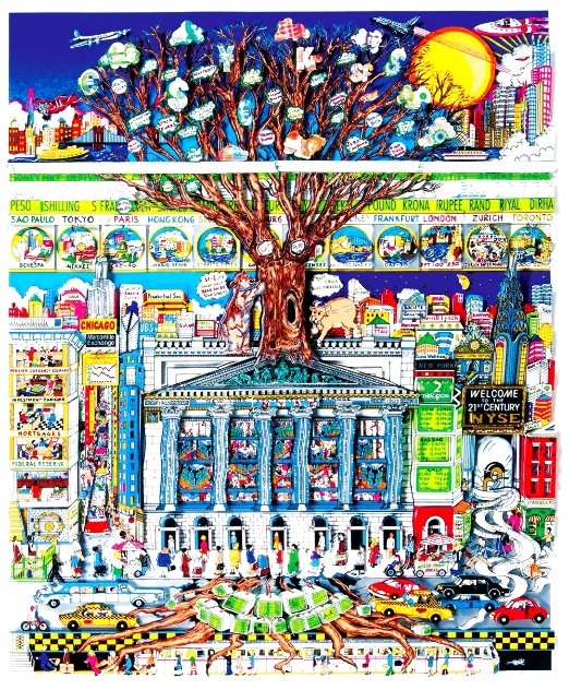 Money Doesn't Grow on Trees 3-D 2000 - Huge Limited Edition Print by Charles Fazzino