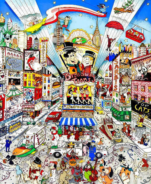 Broadway Toons 3-D 1995 - Huge - HS by Animators - New York - NYC Limited Edition Print by Charles Fazzino