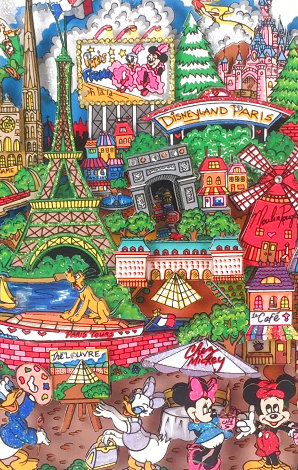 Disneyworld, Paris, France 2000 3-D Limited Edition Print - Charles Fazzino