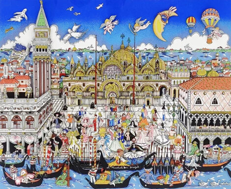 Carnival Venezia 3-D 2002 - Italy Limited Edition Print - Charles Fazzino