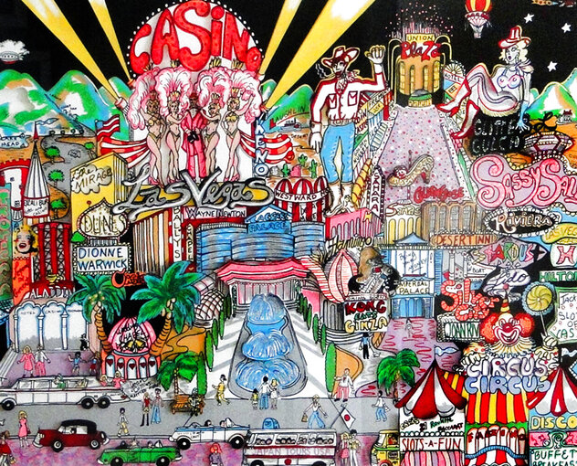 Viva Las Vegas 3-D AP 1990 - Huge 34x40 Limited Edition Print by Charles Fazzino