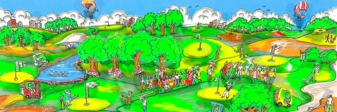 Teeing Off! 3-D 1995 - Golf Limited Edition Print by Charles Fazzino Teeing Off! 3-D 1995 - Golf Limited Edition Print by Charles Fazzino