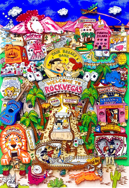 Flintstones Break  Rock Vegas 3-D 1996 - HS by Hannah Barbara by Charles Fazzino