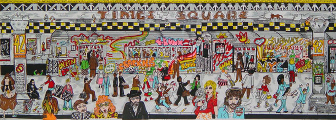 Only in the Subway 3-D 1992 New York - Huge - NYC Limited Edition Print by Charles Fazzino