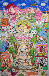 Flintstones Break Rock Vegas 3-D AP 1996 Limited Edition Print - Charles Fazzino Flintstones Break Rock Vegas 3-D AP 1996 Limited Edition Print - Charles Fazzino