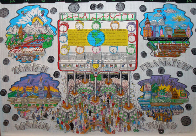 Money Makes The World Go Round 3-D Limited Edition Print by Charles Fazzino Money Makes The World Go Round 3-D Limited Edition Print by Charles Fazzino