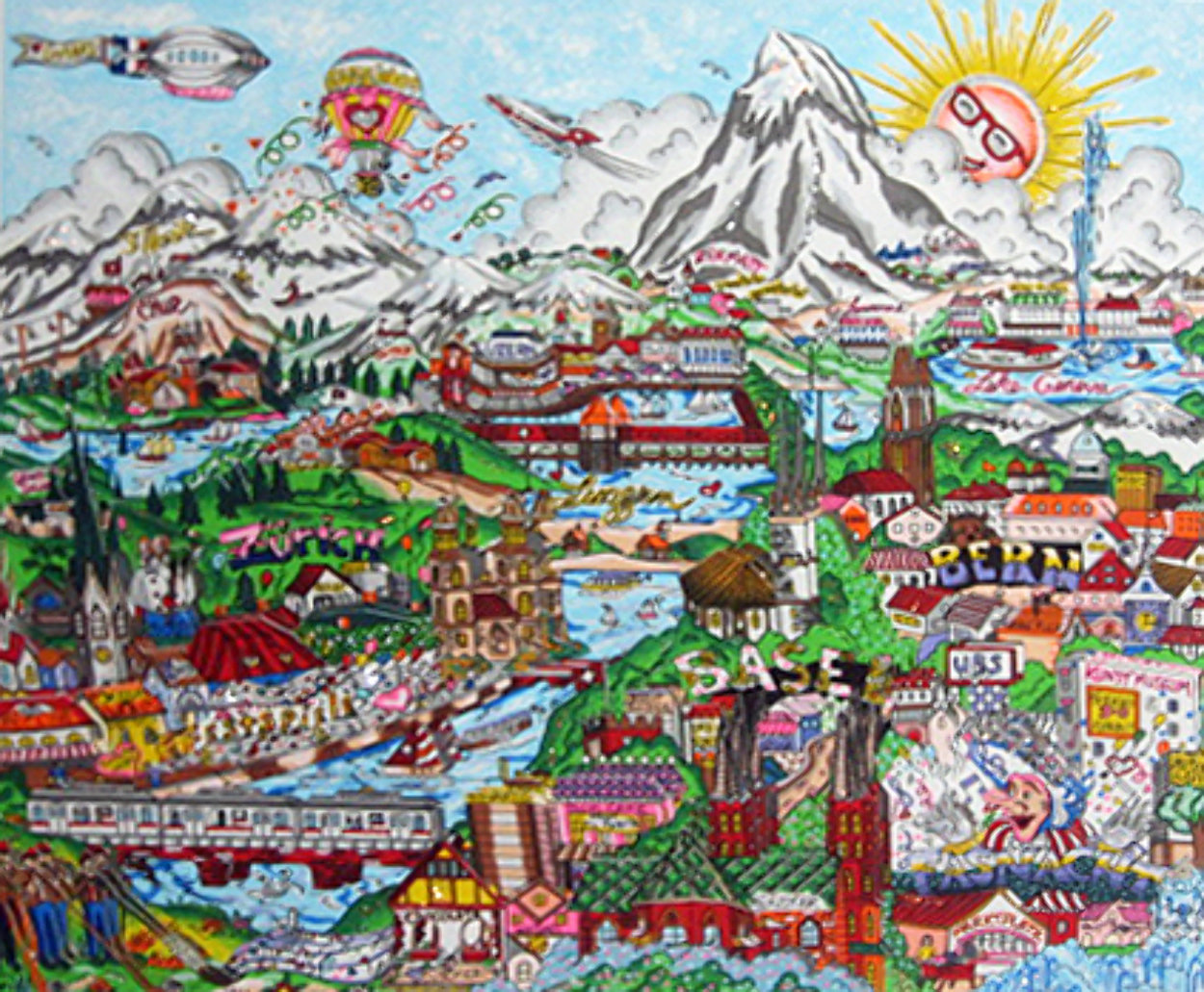 My Heart Belongs to Switzerland 3-D 2004 Limited Edition Print by Charles Fazzino My Heart Belongs to Switzerland 3-D 2004 Limited Edition Print by Charles Fazzino