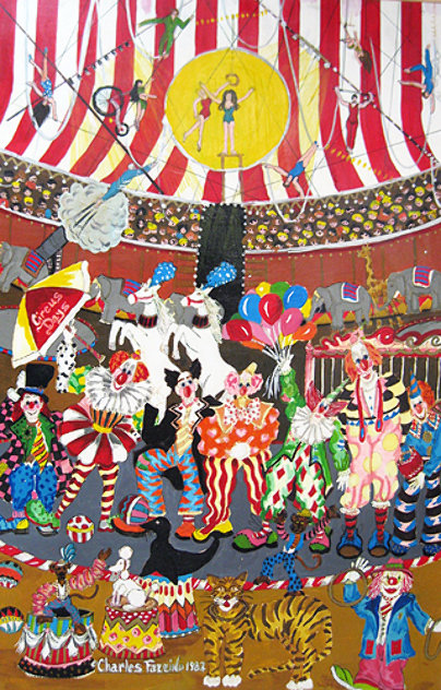Circus Days 1982 36x24 Original Painting by Charles Fazzino