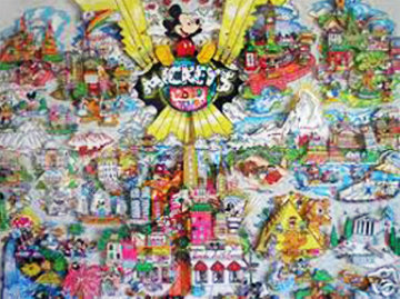 Mickey's World Tour 3-D 1996 Limited Edition Print - Charles Fazzino Mickey's World Tour 3-D 1996 Limited Edition Print - Charles Fazzino