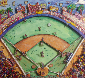 Batters Up 3-D 2000 Limited Edition Print - Charles Fazzino Batters Up 3-D 2000 Limited Edition Print - Charles Fazzino