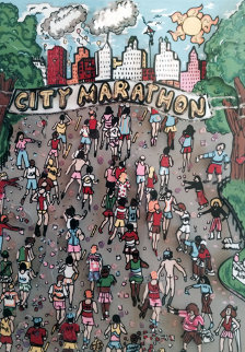 Cool Down 3-D 1990 (New York Marathon) Limited Edition Print - Charles Fazzino Cool Down 3-D 1990 (New York Marathon) Limited Edition Print - Charles Fazzino