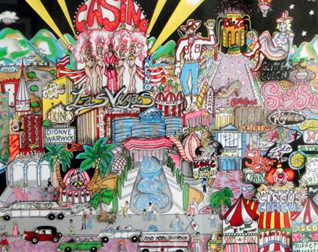 Viva Las Vegas 3-D 1990 Limited Edition Print by Charles Fazzino Viva Las Vegas 3-D 1990 Limited Edition Print by Charles Fazzino