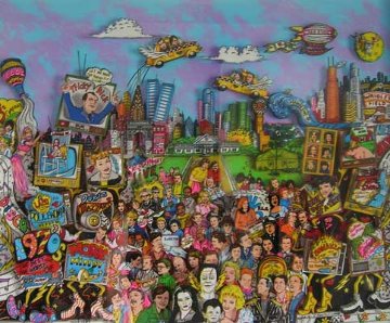 Remembering 70's TV 3-D Monoprint 1994 Works on Paper (not prints) - Charles Fazzino Remembering 70's TV 3-D Monoprint 1994 Works on Paper (not prints) - Charles Fazzino