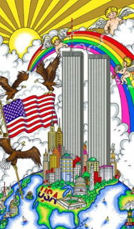 United We Stand, New York Twin Towers 2001 Limited Edition Print - Charles Fazzino