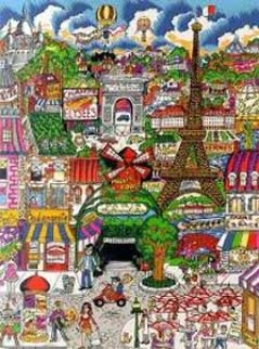 Paris Est a Vous - France  Limited Edition Print - Charles Fazzino