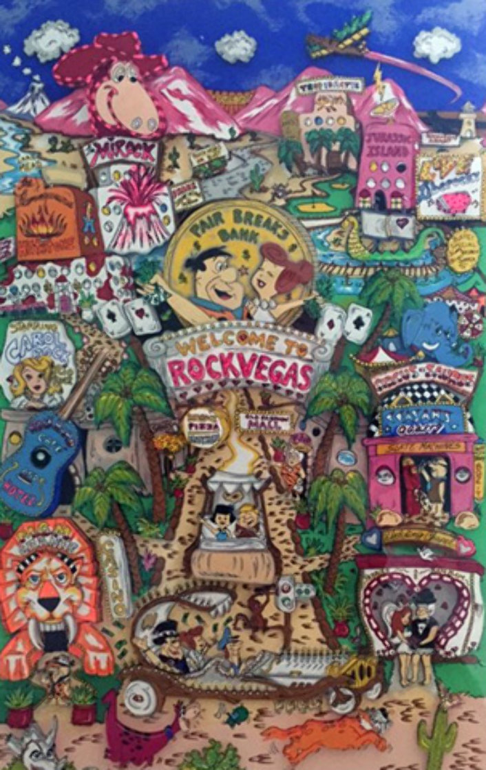 Flintstones Welcome to Rock Vegas 3-D 1996 Limited Edition Print by Charles Fazzino Flintstones Welcome to Rock Vegas 3-D 1996 Limited Edition Print by Charles Fazzino
