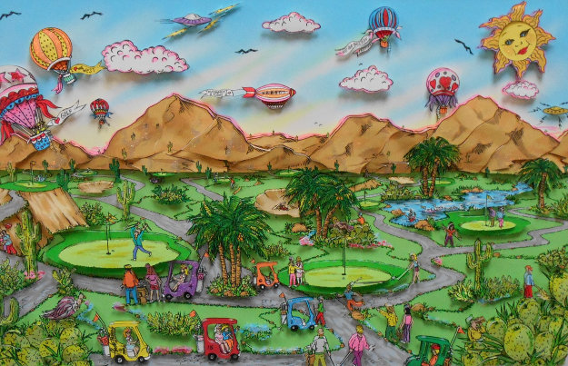 Desert Green 1993 3-D Palm Springs Limited Edition Print by Charles Fazzino Desert Green 1993 3-D Palm Springs Limited Edition Print by Charles Fazzino