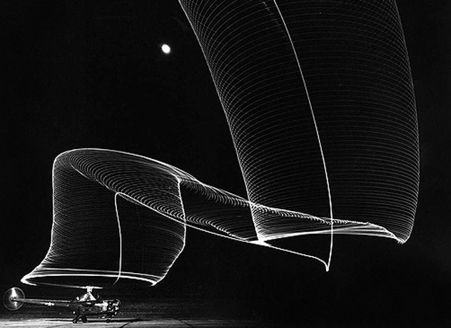 Navy Helicopter Or Pattern By Helicopter Wing Lights 1949 HS Limited Edition Print by Andreas Feininger