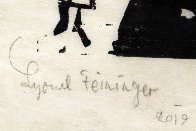 Stehkragen Woodcut Unique 1920 4x4 in Works on Paper (not prints) by Lyonel Feininger - 2 Stehkragen Woodcut Unique 1920 4x4 in Works on Paper (not prints) by Lyonel Feininger - 2