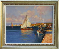Sailing in Summer Original 2020 21x25 Original Painting by Ming Feng - 1
