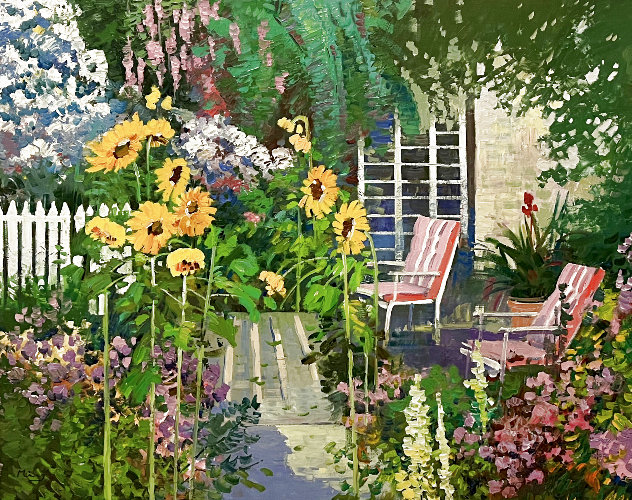 Untitled Garden 28x32 Original Painting by Ming Feng
