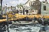 Rowboat at the Dock Watercolor 1980 30x40 Huge Watercolor by James Feriola - 1